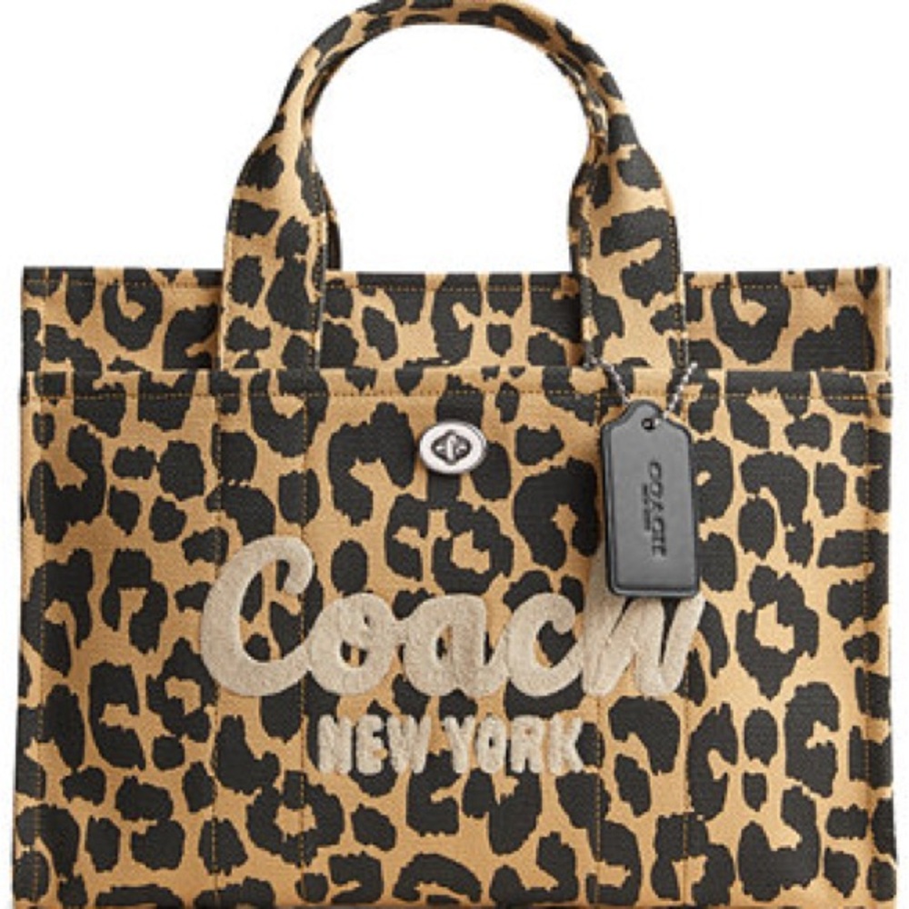 NWOT Coach Leopard Print Cargo Tote